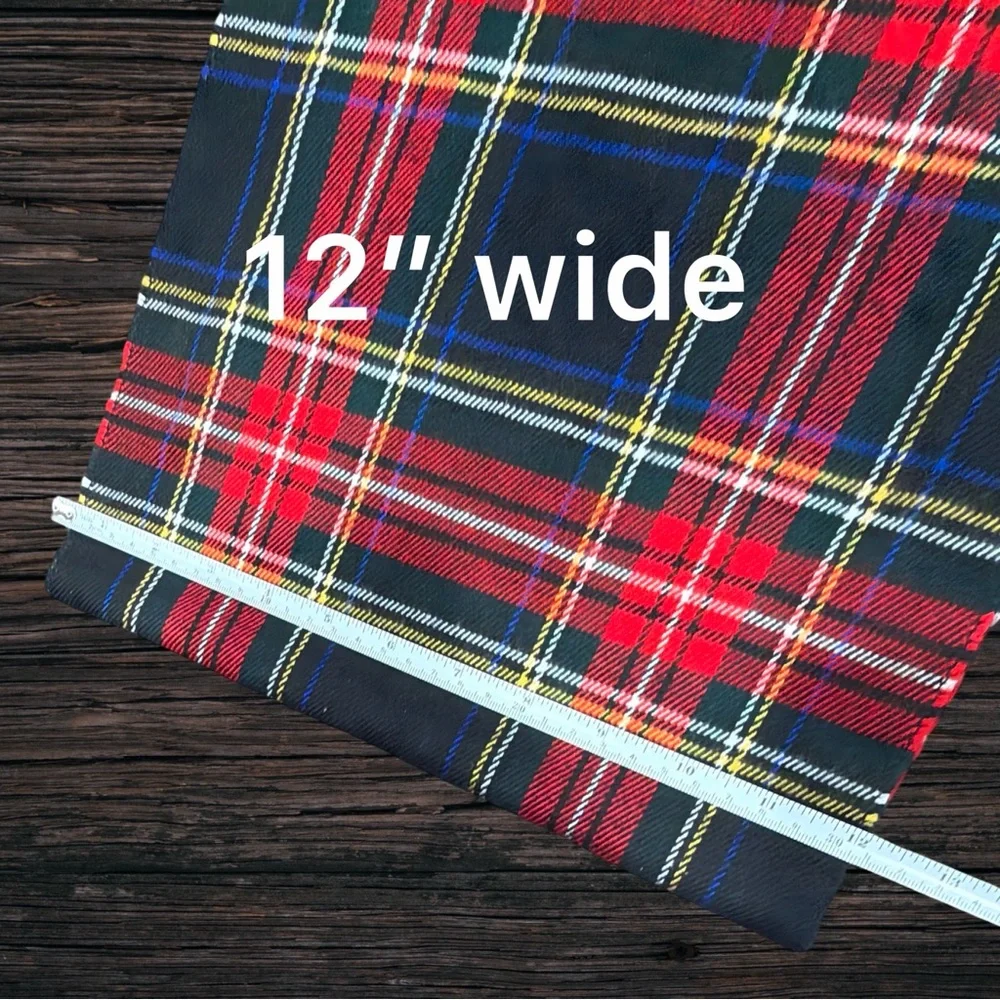 Christian Dior Cashmere Tartan Plaid Scarf Red Green Fringe Made England 54”
